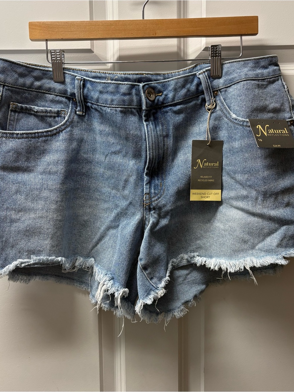 Natural Reflections Light Wash Denim Cutoff Shorts